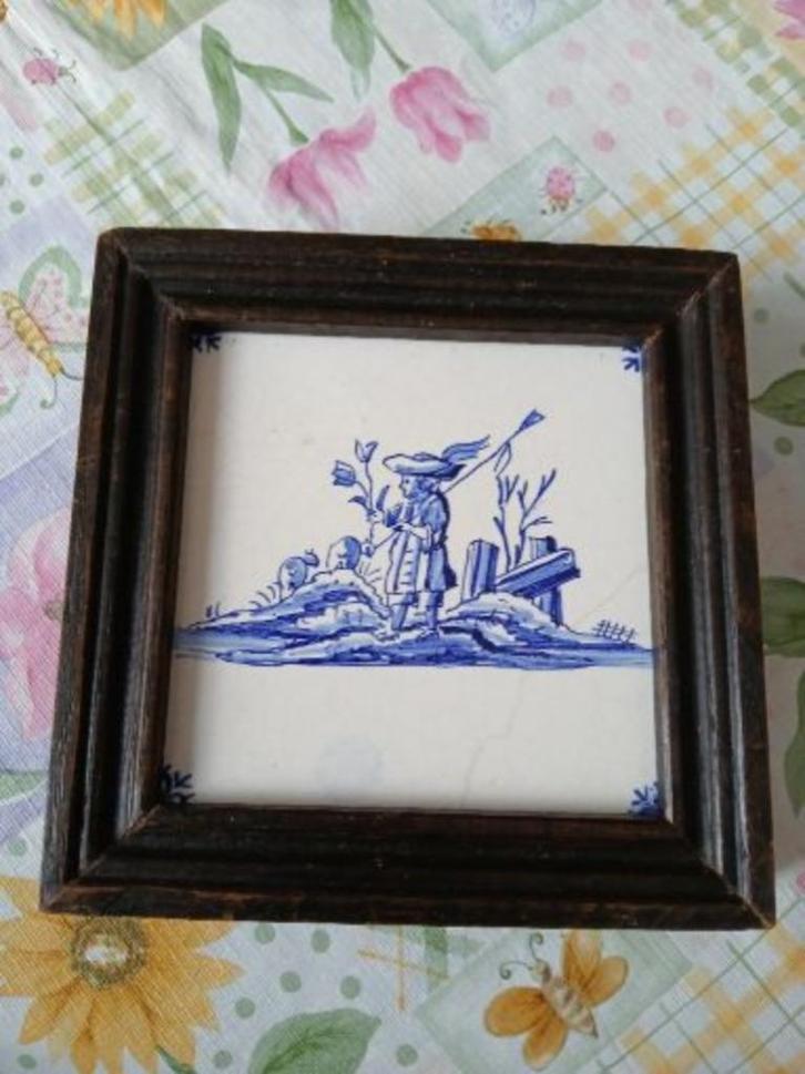 Leuk Tegeltje ,Westraven,met Herder,Schaapjesa, tulp(dv.325, Antiek en Kunst, Antiek | Wandborden en Tegels, Ophalen of Verzenden