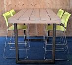 2 kantinetafels + 10 stoelen, Huis en Inrichting, Gebruikt, Metaal, ., 200 cm of meer