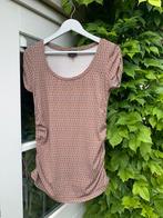Shirt korte mouw met plooitjes, retro merk Ato Berlin, mt M, Maat 38/40 (M), Ato-berlin, Bruin, Ophalen of Verzenden
