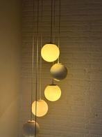 Moderne Hanglamp met Ronde Lampenkappen, Huis en Inrichting, Lampen | Hanglampen, Ophalen of Verzenden, Zo goed als nieuw, Glas
