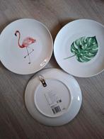 Decoratieve Borden - Tropisch Thema - Set van 3, Ophalen, Zo goed als nieuw, Rond, Porselein of Keramiek