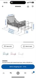 IKEA MINNEN Uitschuifbaar Bedframe Zwart, Huis en Inrichting, Ophalen, Verstelbaar, Eenpersoons, Zwart