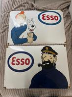 Emaille platen Kuifje en haddock vintage esso, Verzamelen, Ophalen of Verzenden, Kuifje, Gebruikt, Plaatje, Poster of Sticker