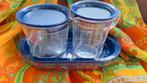 Tuperware suiker/ melkkan bestekbakje, Ophalen of Verzenden, Gebruikt, Blauw, Beker of Kan