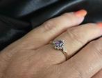 Gouden Vintage ring edelsteen amethist en diamant. 2025/519., Sieraden, Tassen en Uiterlijk, Ringen, ., Paars, Ophalen of Verzenden