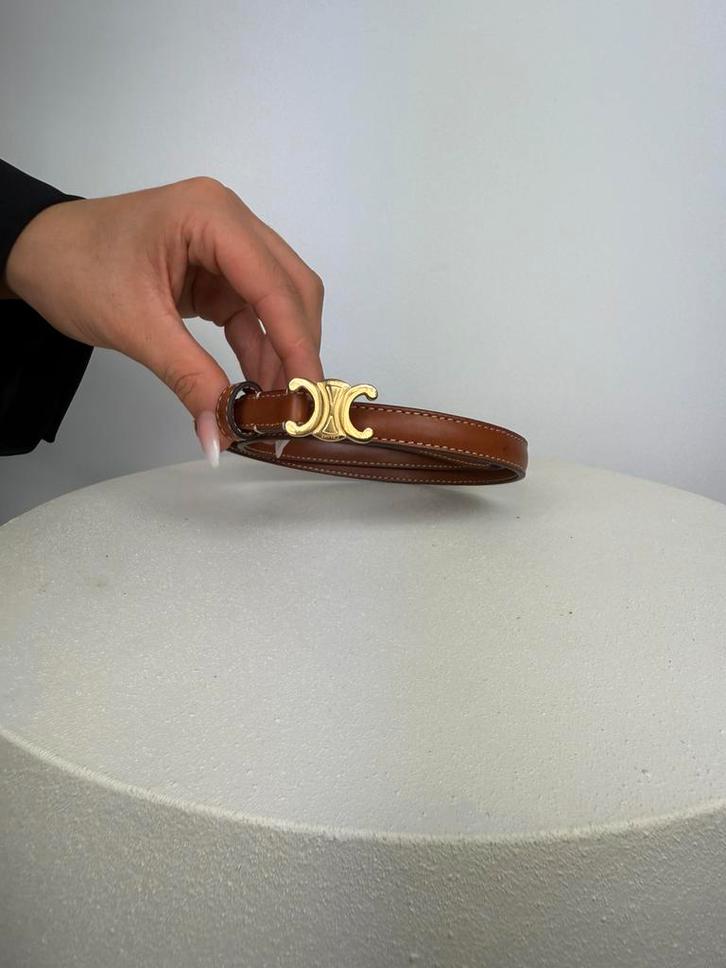 CELINE RIEM, Kleding | Dames, Riemen en Ceinturen, Nieuw, Tailleriem, Minder dan 80 cm, 3 tot 5 cm, Bruin, Echt leder, Verzenden