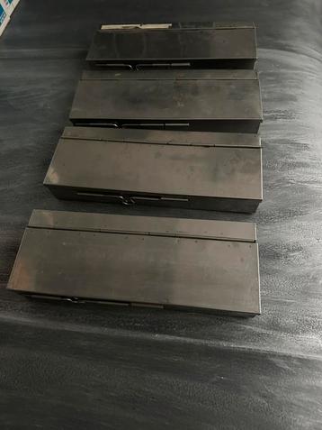 4x rvs geld/ muntenbakken vintage beschikbaar voor biedingen