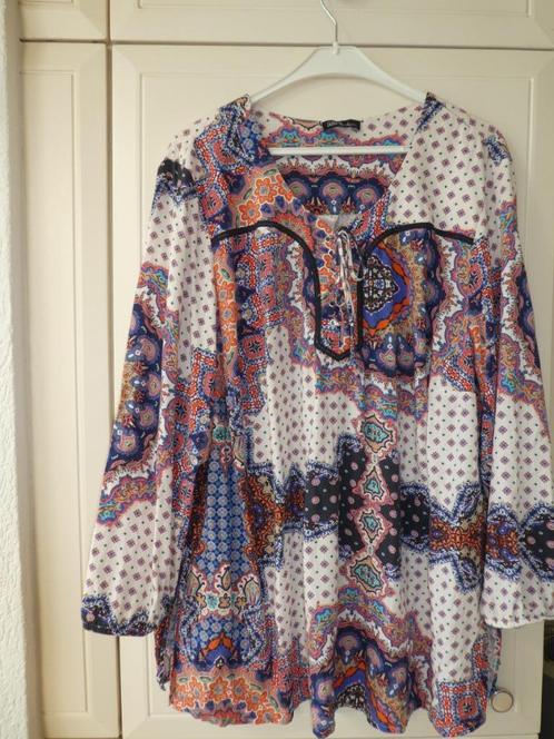Ulla Popken blouse maat 54/56 paisley print A-lijn ZGAN, Kleding | Dames, Blouses en Tunieken, Zo goed als nieuw, Maat 46/48 (XL) of groter