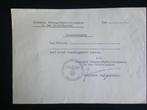Bescheinigung inzake fiets, Verzamelen, Militaria | Tweede Wereldoorlog, Ophalen of Verzenden, Nederland