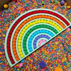 Regenboog vulvorm met mini pompommetjes Mint groen - sensori, Ophalen of Verzenden, Nieuw