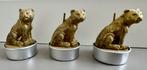 3 decoratieve waxinelichtjes tijger goud nieuw en ongebruikt, Huis en Inrichting, Woonaccessoires | Kandelaars en Kaarsen, Ophalen of Verzenden