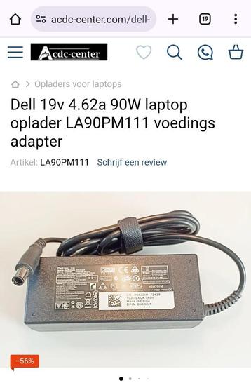 Dell 19v 4.62a 90W laptop oplader LA90PM111 voedings adapter beschikbaar voor biedingen