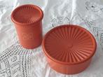 Set van 2:  Tupperware koektrommel trommel sterdeksel rood, Ophalen of Verzenden, Gebruikt, Rood, Bus of Trommel