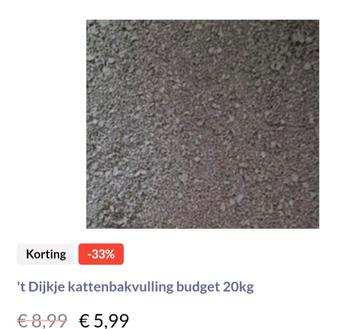 't Dijkje kattenbakvulling beschikbaar voor biedingen