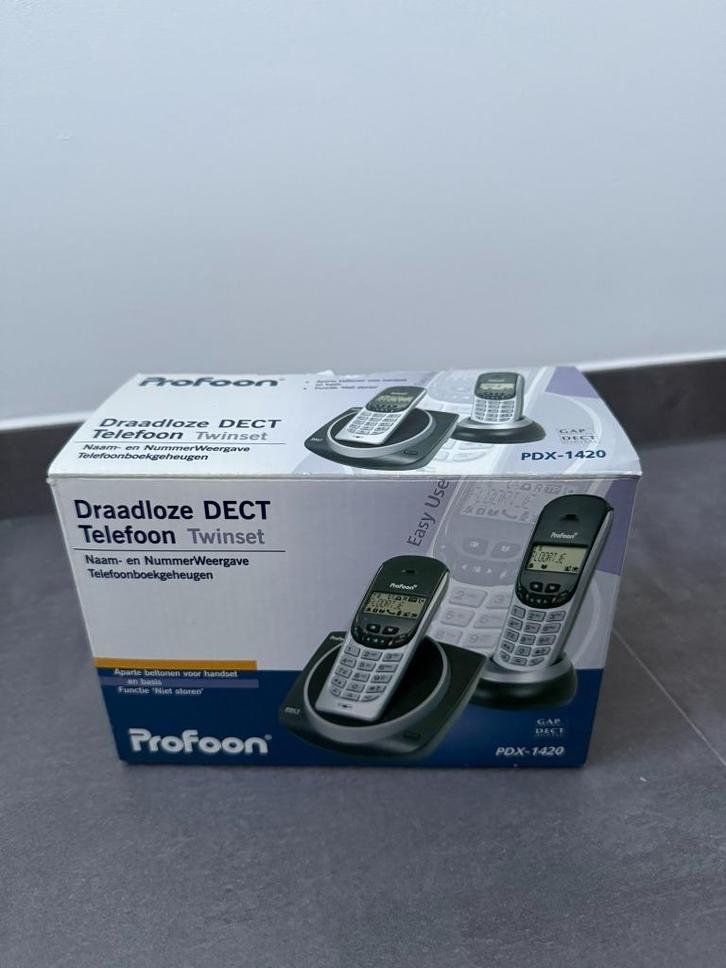 Profoon draadloze vaste telefoon PDX-1420 DECT twinset, Telecommunicatie, Vaste telefoons | Handsets en Draadloos, Nieuw, 2 handsets