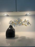 Leonardo vaas met orchidee tak, Huis en Inrichting, Steen, Zwart, Ophalen of Verzenden, Zo goed als nieuw