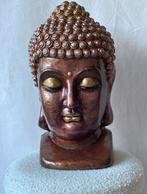 Boeddha hoofd, in donker goud, bronze en zilver kleuren!, Antiek en Kunst, Ophalen