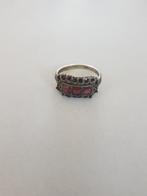 Zilveren ring met granaat, Sieraden, Tassen en Uiterlijk, Antieke sieraden, Verzenden, Zilver, Ring