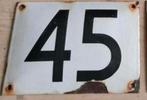 Oud bol.emaille huisnummer 45, Antiek en Kunst, Antiek | Emaille, Ophalen of Verzenden