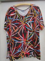 Top/shirt MAGNA mt 48/50 lekker kleurig op zwarte ondergrond, Verzenden, Zwart, Maat 46/48 (XL) of groter, Korte mouw