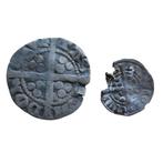 2 middeleeuwse munten - bodemvondst, Postzegels en Munten, Munten | Nederland, Verzenden, Koningin Beatrix, Overige waardes