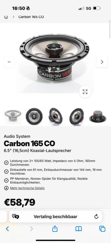 Audio system carbon 165 CO beschikbaar voor biedingen