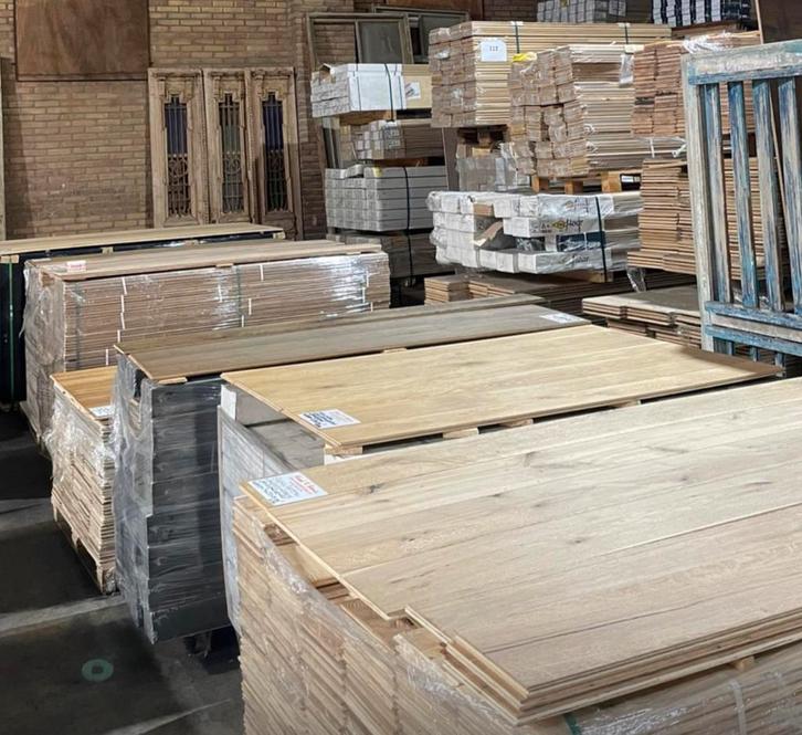 Eiken vloeren visgraat multiplank restpartijen parket, Doe-het-zelf en Verbouw, Vloerdelen en Plavuizen, Nieuw, Parket, Hout, 150 cm of meer