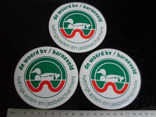 3x sticker de Woerd barneveld kettingkasten jasbeschermers, Verzamelen, Stickers, Zo goed als nieuw, Bedrijf of Vereniging, Verzenden