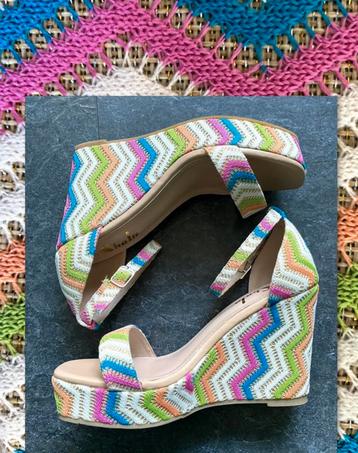 Retro gehaakte plateau espadrilles nieuw maat 40 beschikbaar voor biedingen