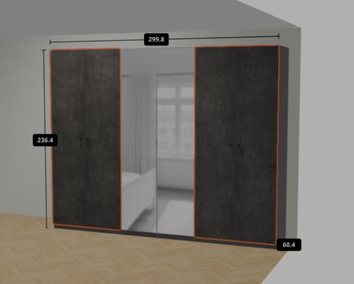 IKEA PAX Kast 300x236x60 cm - Inclusief Spiegeldeuren & L, Huis en Inrichting, Kasten | Kledingkasten, Zo goed als nieuw, 200 cm of meer