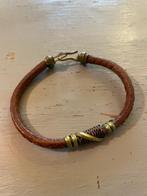 Vintage leren messing armband boho hippe heren dames sieraad, Sieraden, Tassen en Uiterlijk, Armbanden, Ophalen of Verzenden, Zo goed als nieuw