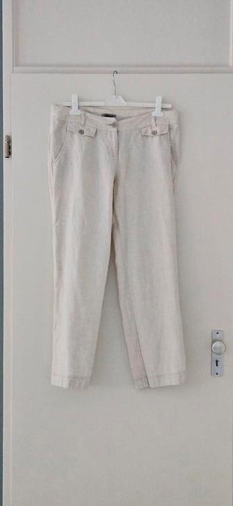 Beige linnen broek, Kleding | Dames, Broeken en Pantalons, Zo goed als nieuw, Maat 42/44 (L), Beige, Lang, Ophalen of Verzenden