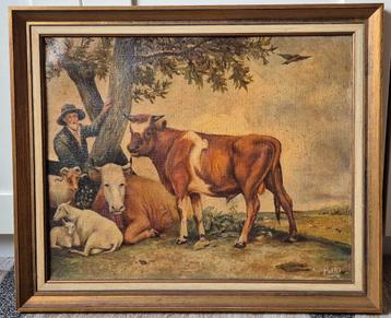Antieke schilderij naar “Het stier van Paulus Potter”.   beschikbaar voor biedingen