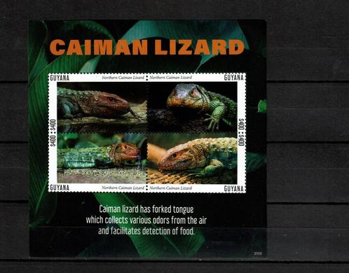 guyana 2020 pf blok hagedissen reptielen caiman lizard skink, Postzegels en Munten, Postzegels | Thematische zegels, Postfris