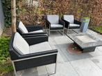 Lounge set 4 stoelen + hocker, Tuin en Terras, Tuinsets en Loungesets, Wicker, Zo goed als nieuw, Ophalen, Hocker