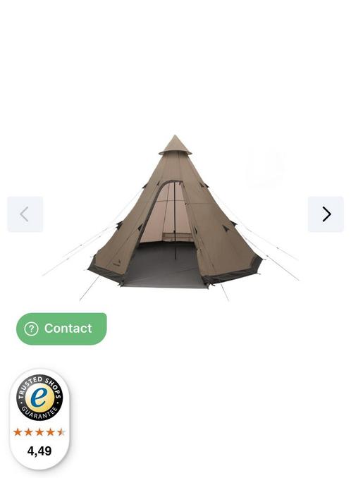 Easy Camp Moonlight Tipi 8 familietent - 8 persoons, Caravans en Kamperen, Tenten, Zo goed als nieuw, Ophalen of Verzenden