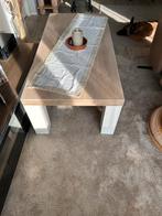 Gerestyled Salontafel massief eiken White wash 140x70x6 €100, 100 tot 150 cm, Eikenhout, Zo goed als nieuw, Modern/Klassiek