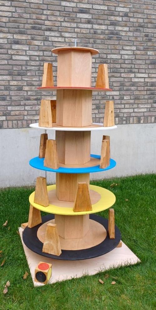 Verhuur van houten spellen 'De toren van Pisa XXL', Hobby en Vrije tijd, Feestartikelen | Verhuur, Gebruikt, Overige, Ophalen