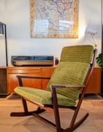 Mid-Century Danish Rocking Chair by Frem Rojle, Huis en Inrichting, Ophalen of Verzenden, Zo goed als nieuw, 75 tot 100 cm