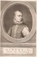 Portret van Dirk (Diederik) van Bronckhorst en Batenburg, Antiek en Kunst, Kunst | Etsen en Gravures, Ophalen of Verzenden