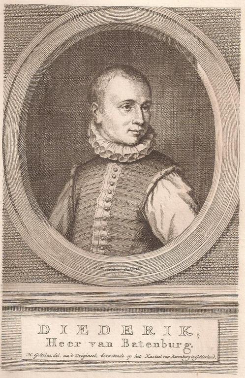 Portret van Dirk (Diederik) van Bronckhorst en Batenburg, Antiek en Kunst, Kunst | Etsen en Gravures, Ophalen of Verzenden