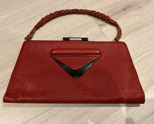 ACTIE Vintage rood tasje handtas retro, Sieraden, Tassen en Uiterlijk, Tassen | Damestassen, Zo goed als nieuw, Handtas, Rood