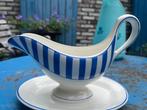 Oude jus kom wit met blauwe strepen, Antiek en Kunst, Antiek | Servies los, Ophalen of Verzenden