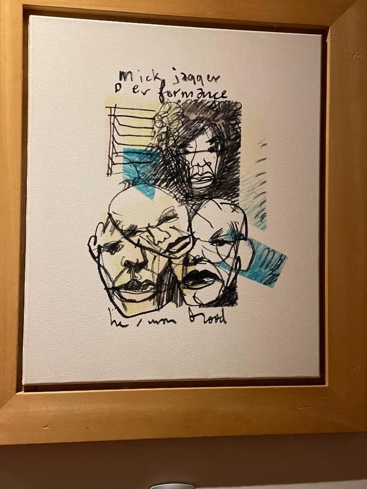 Herman Brood Mick Jagger ORIGINEEL schilderij, Antiek en Kunst, Kunst | Schilderijen | Modern, Ophalen