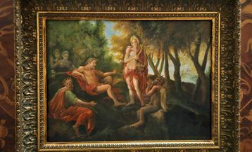 Antiek schilderij,uit erfenis gesigneerd, 50x40, op paneel  beschikbaar voor biedingen