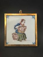 Makkumer Tegel, Kippenhoudster, Antiek en Kunst, Antiek | Wandborden en Tegels, Ophalen of Verzenden