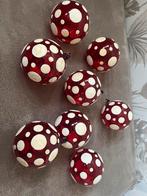 8 rode lichtdoorlatende kerdtballen, Diversen, Kerst, Ophalen of Verzenden, Zo goed als nieuw