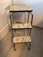 Vintage jaren ’60 trapstoeltje – Formica & zwart, Verzamelen, Retro, Ophalen