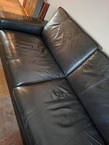 Zwarte leren 3-zitsbank Ikea Kivik - afbeelding 4