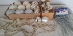 kerstboomdecoratie zilverkleur + wit, Ophalen, Gebruikt